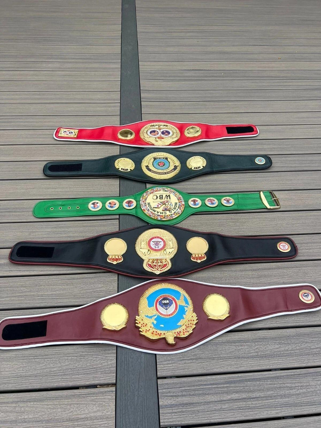 All 5 Boxing Title Belts Set – WBC IBF IBO Wba Wbo Replica Belts
